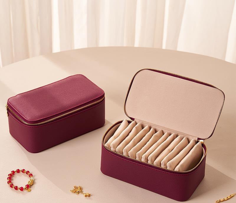 Travel Jewelry Organizer with 12 Velvet Pouches – Tangle-Free Storage