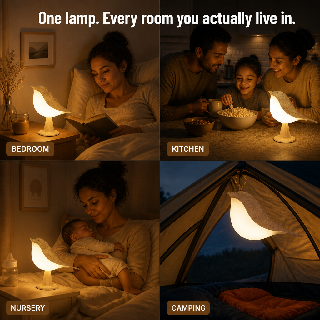 LumiNest™ — Unwind Every Evening With A Gentle Bird-Shaped Bedside Glow