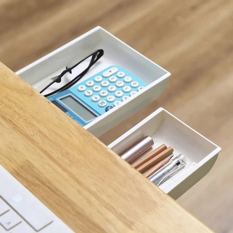 Adhesive-Mounted Concealed Drawer for Desks