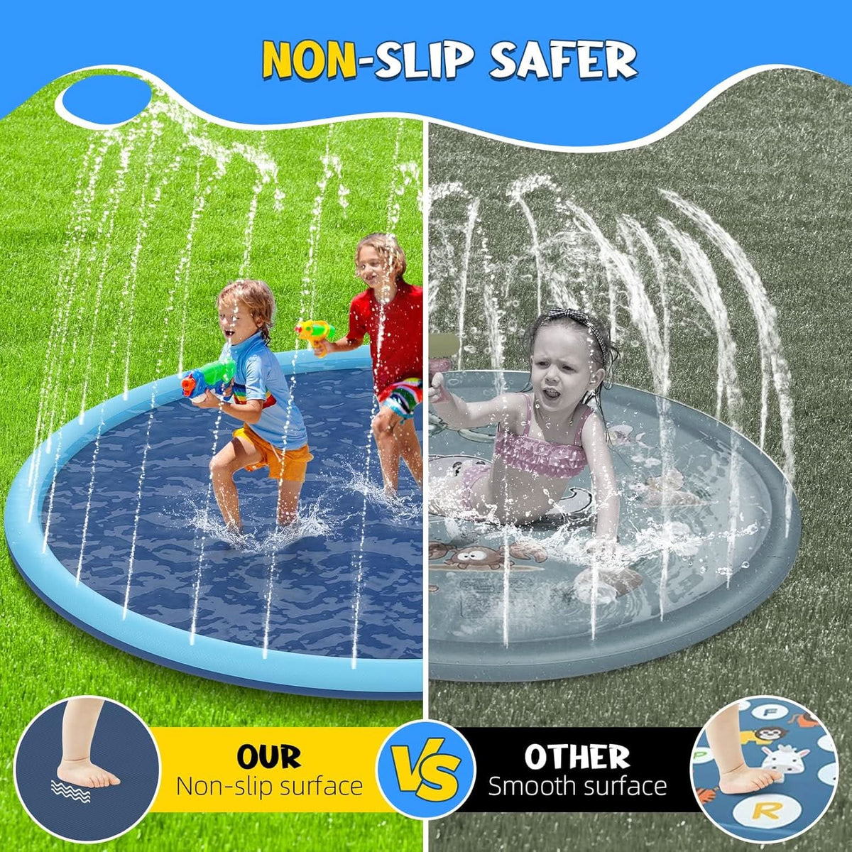 Large Inflatable Splash Mat for Water Play & Dog Cooling in the Backyard