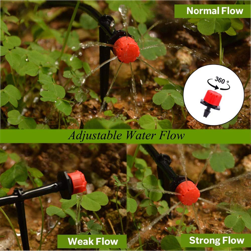 Set of 4 Adjustable Drip Irrigation Connectors for 4mm and 7mm Hoses