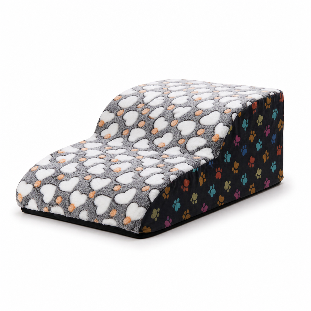 Plush Foam & Non-Slip Pet Stairs (Removable Washable Cover)
