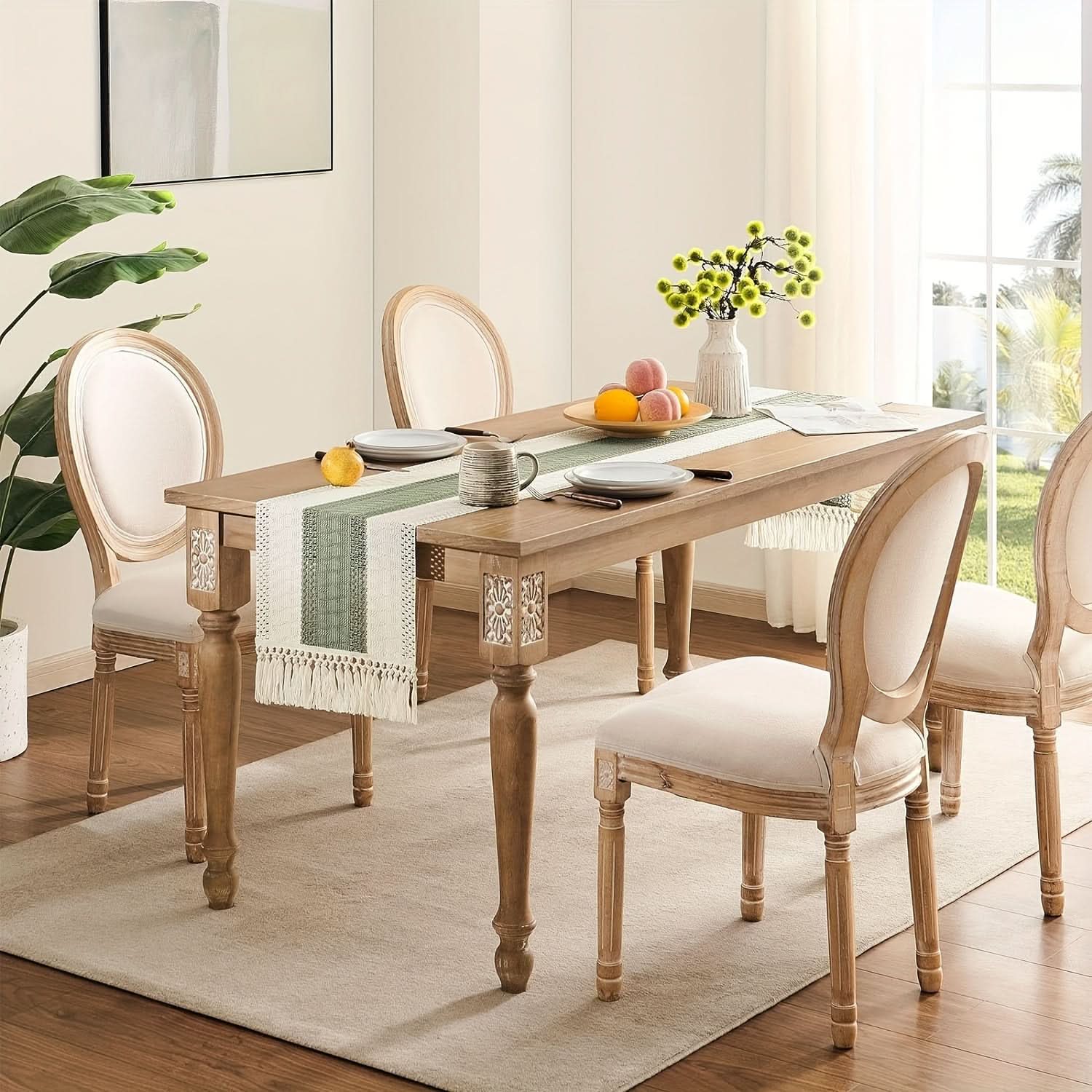 Sage Green Macrame Table Runner for Home Decor