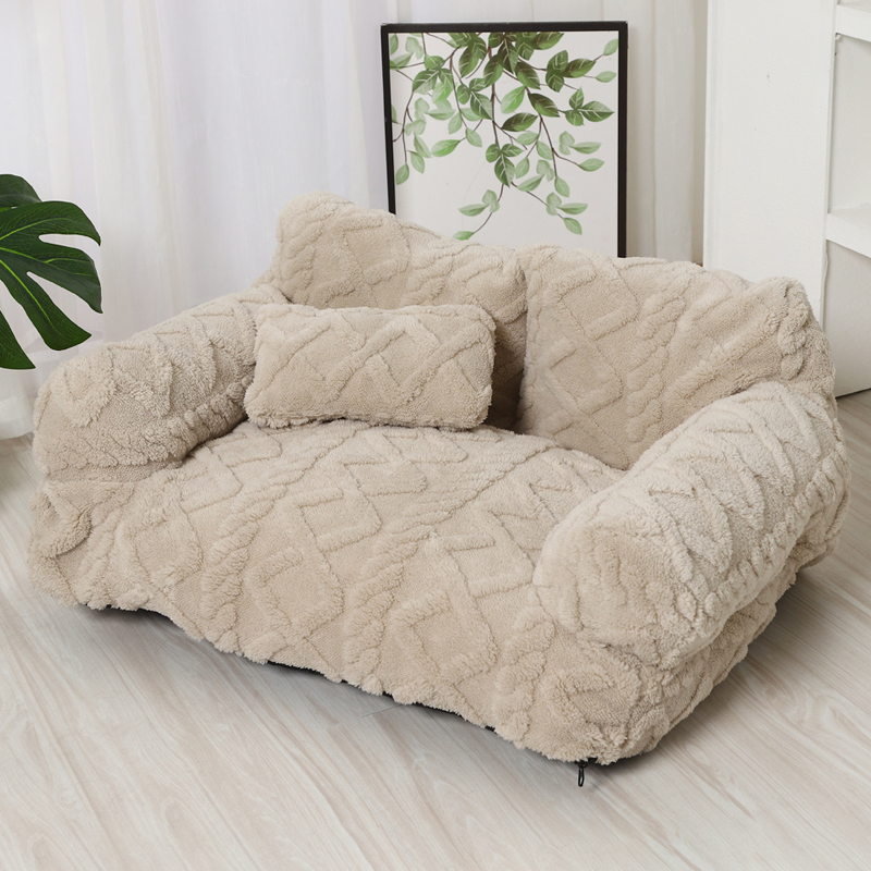 Cozy Sofa Dog Bed with Raised Edge – Soft Plush Design