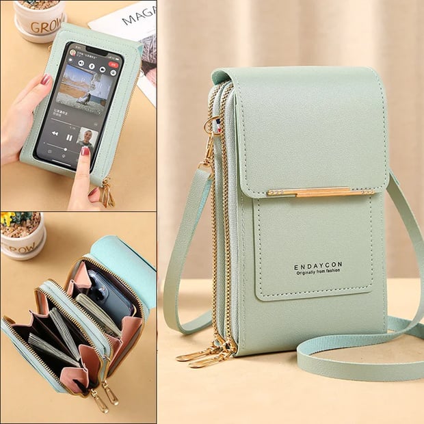 Shoulder Strap Phone Pouch – Touchscreen Compatible Anti-Theft Design