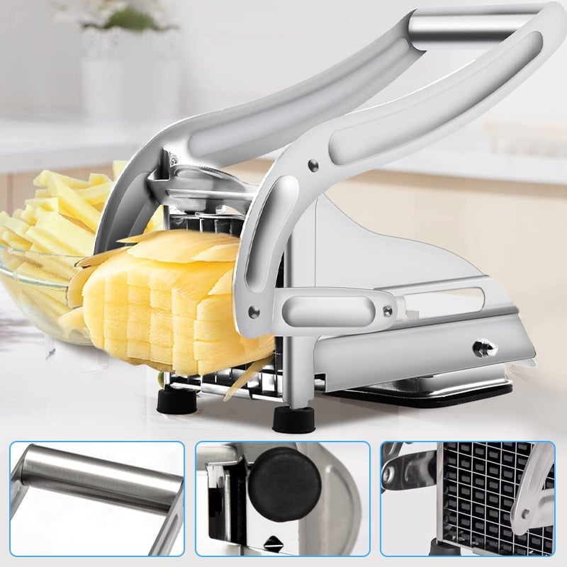 Stainless Steel French Fry Cutter with Changeable Cutting Grids