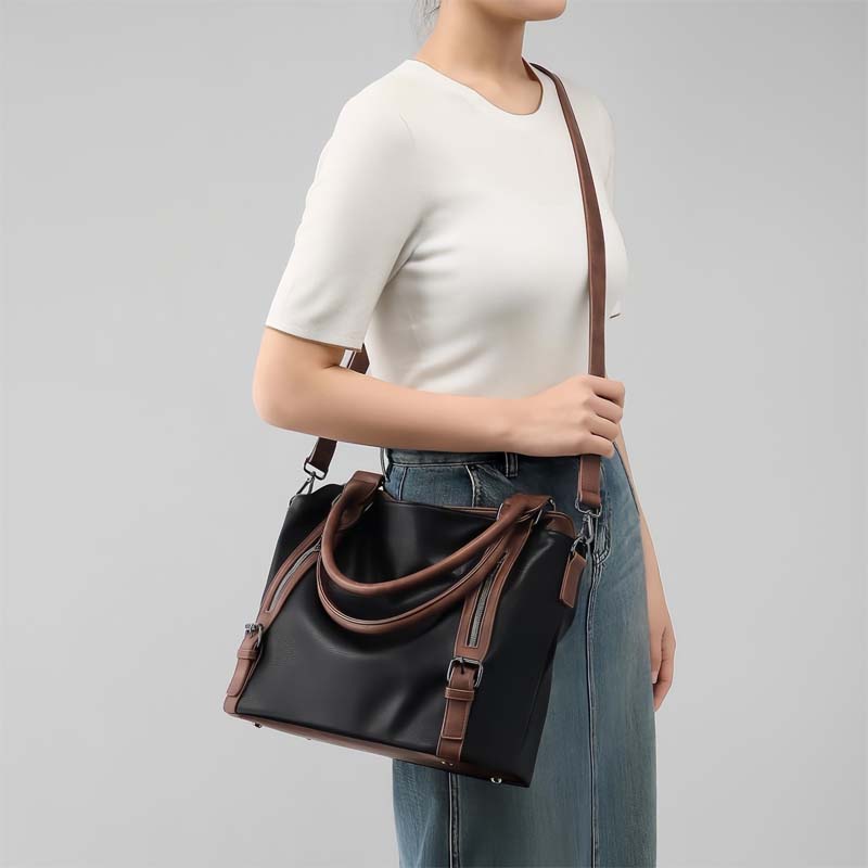 Adjustable Shoulder Strap PU Leather Crossbody Bag