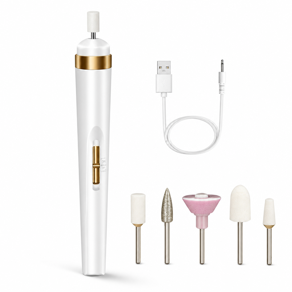 5-in-1 Portable Electric Nail Polisher With Built-In Light