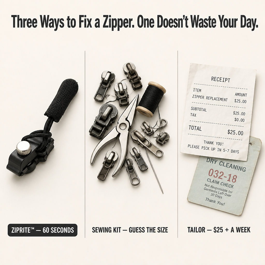 ZipRite™ — Revive Any Snapped Zipper Instantly in 10 Seconds