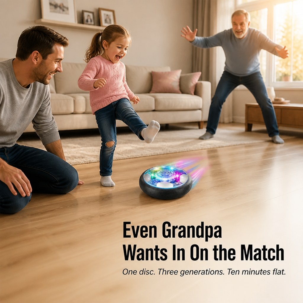 GlideKick™ — Score Indoor Goals Without Marking Floors or Knocking Over Lamps