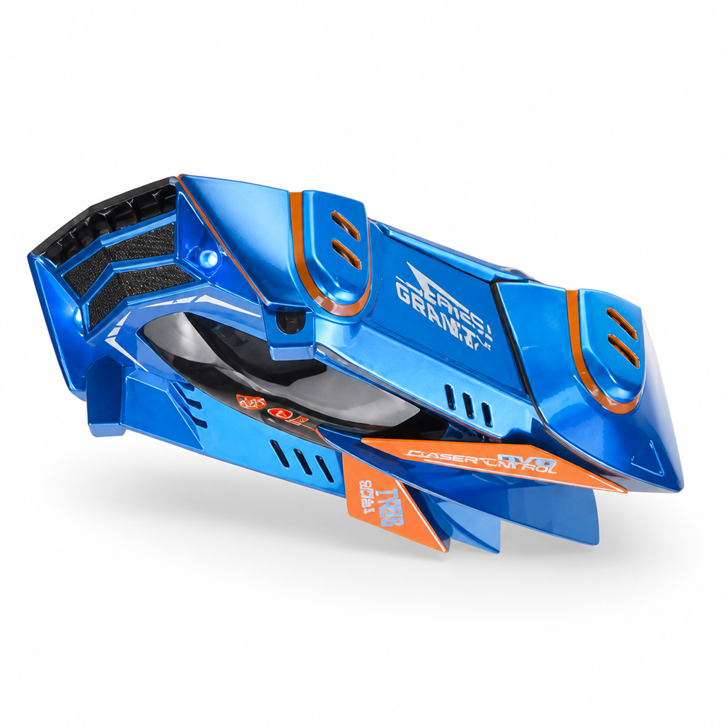 Laser-Controlled Wall-Climbing RC Car (USB-Rechargeable & LED Headlights)