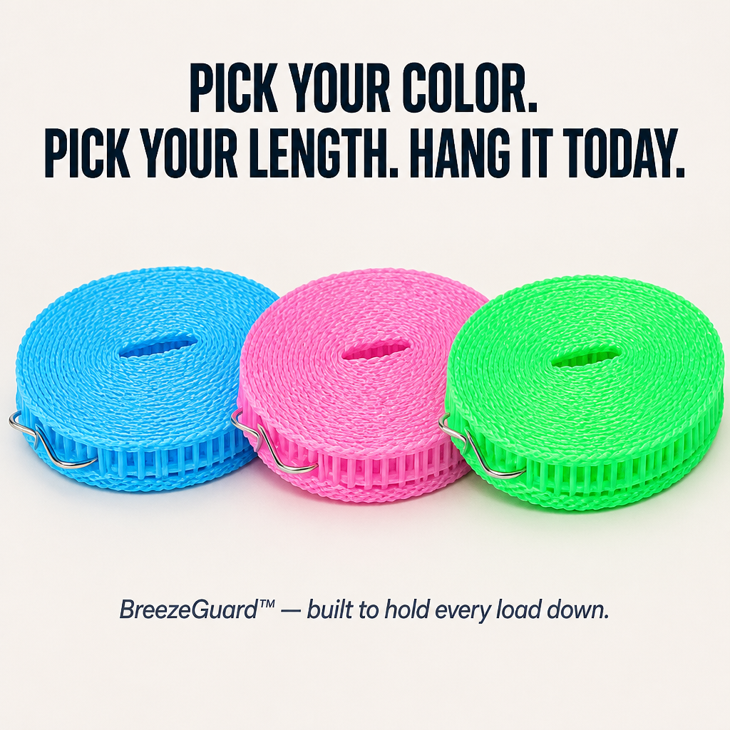 BreezeGuard™ — Secure Each Shirt Tight, Keeping Wind Away from Your Laundry