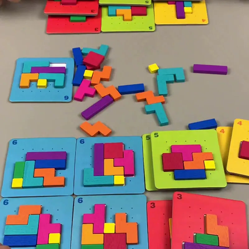 Building Block Puzzle Set with 108 Pieces and 20 Challenges