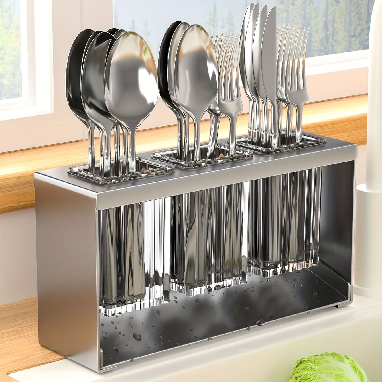 Chopstick Holder for Kitchen with Water Drain Design