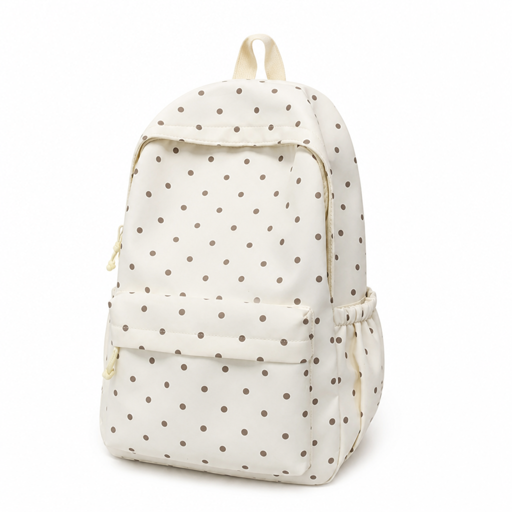 Lightweight Large-Capacity Polka Dot Backpack