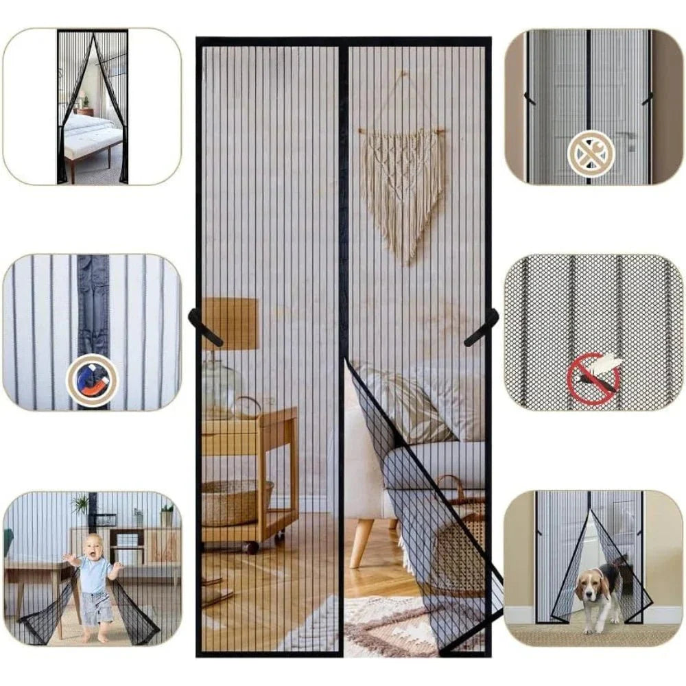Door Gate | Magnetic Insect Screen Curtain for Doors | Self-Sealing Magnetic Closure | BugBarrier