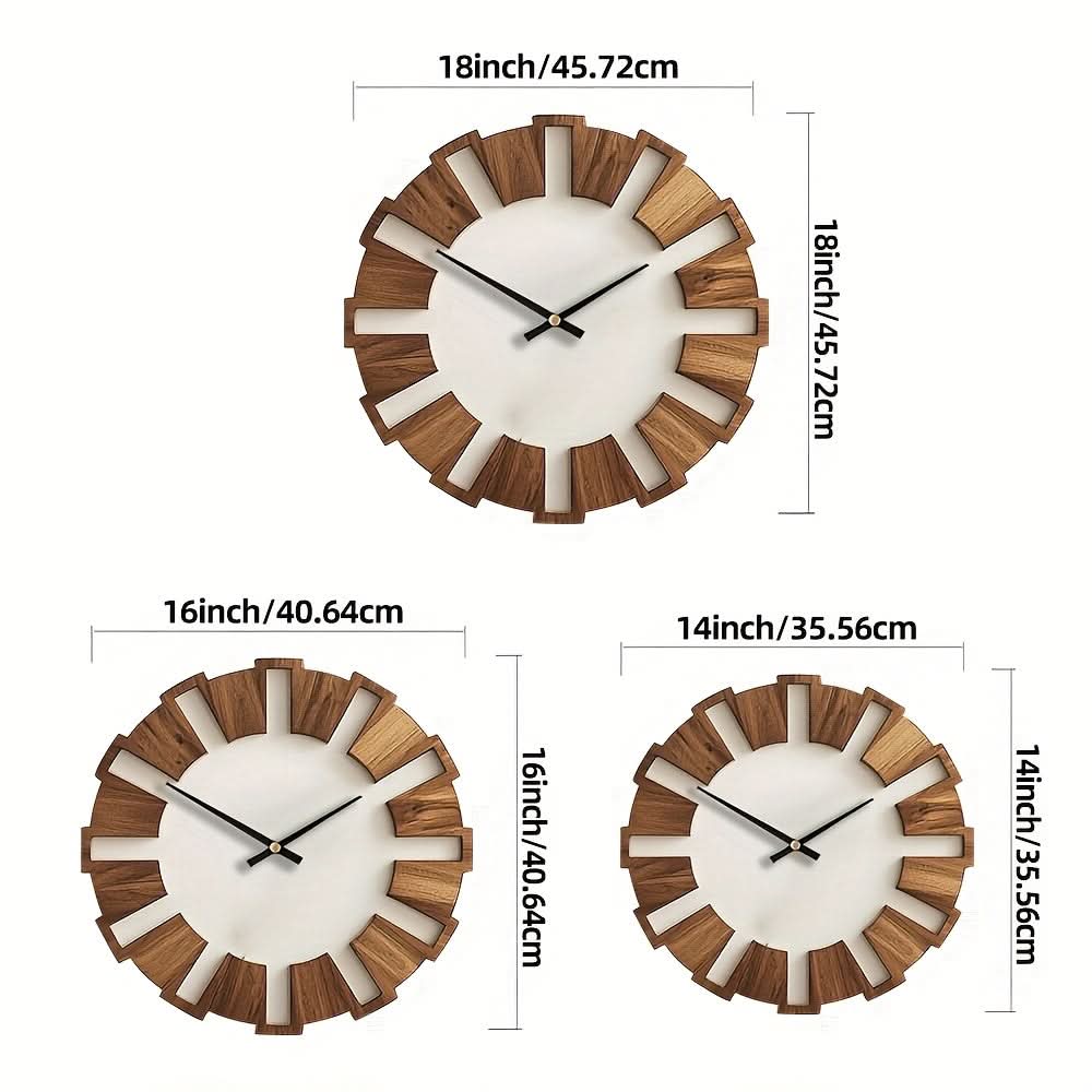 Wooden Wall Clock - Vintage Style with Silent Mechanism