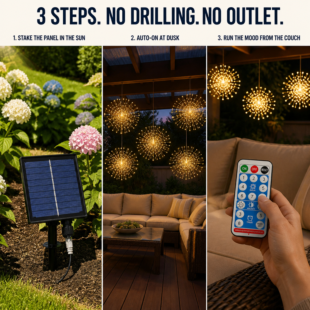 LumaSphere™ — Suspend Twinkling Solar Firework Lights Over Any Patio or Garden