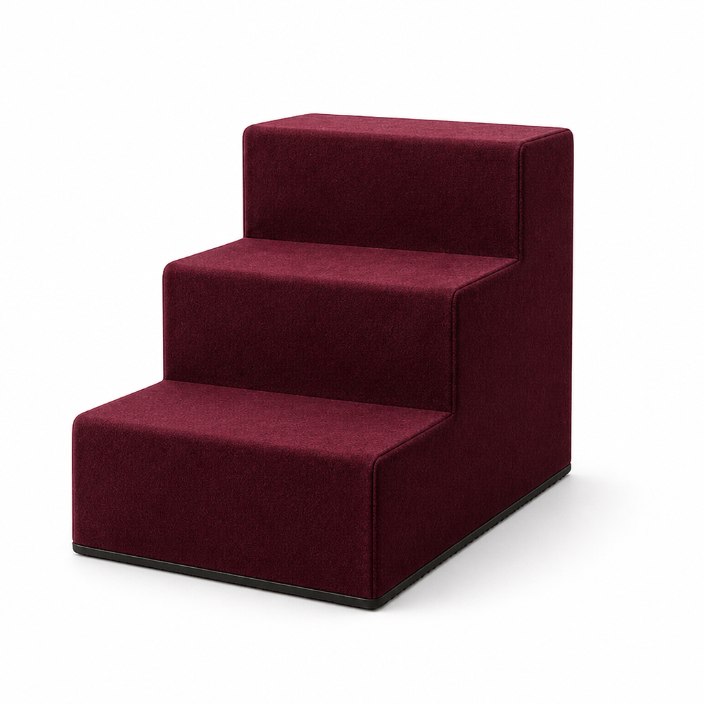 Non-Slip Velvet Foam Pet Stairs (3-Step)
