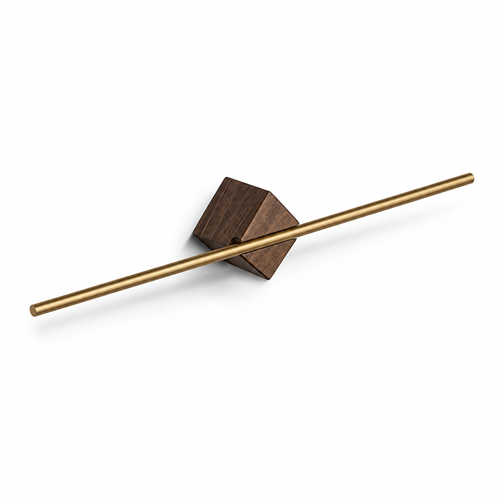 Natural Wood & Stainless Steel Towel Rack (Wall-Mount)