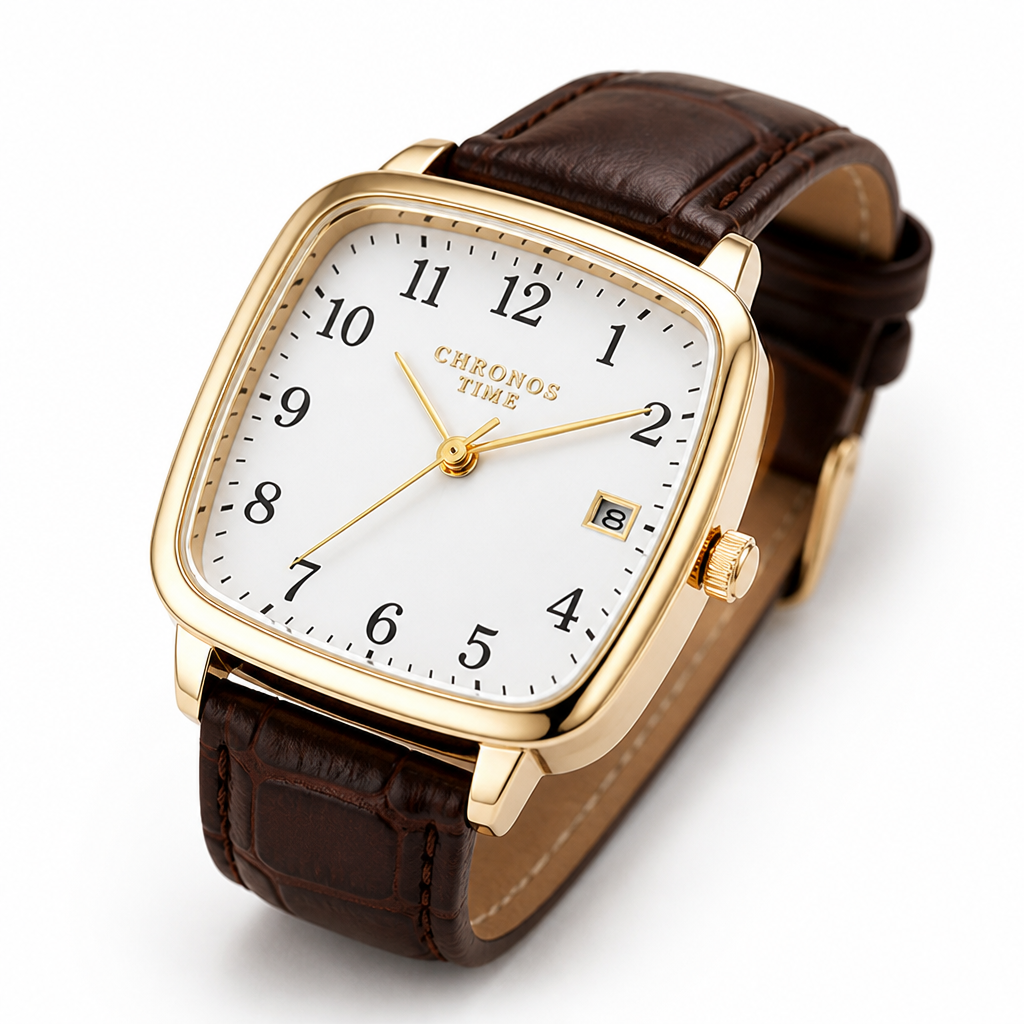 Square Dial Faux Leather Women's Quartz Watch (Splash-Resistant)