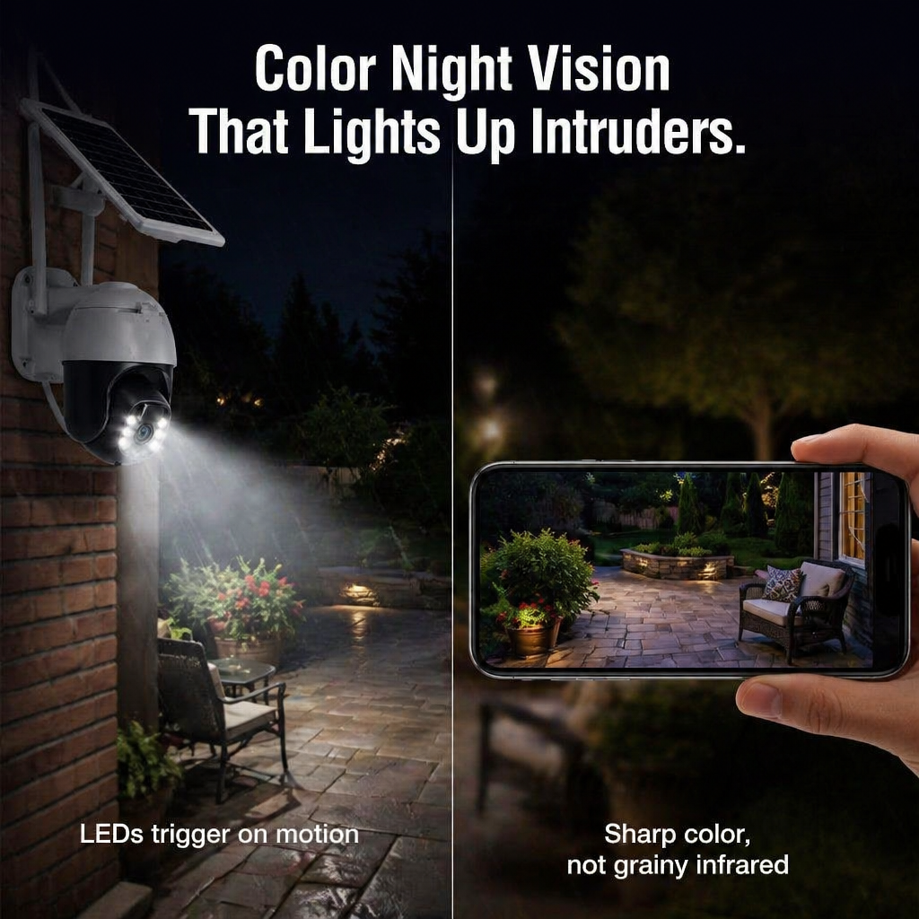 SolarSentry™ Wireless Outdoor Camera — Monitor Every Blind Spot Around the Clock, No Cables, No Fees