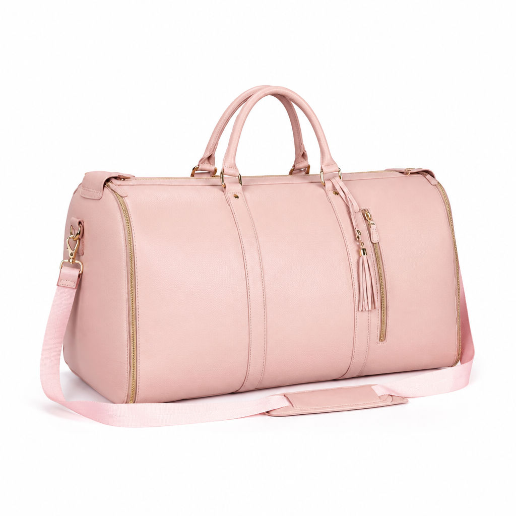 Foldable Patchwork Faux Leather Weekender Duffle