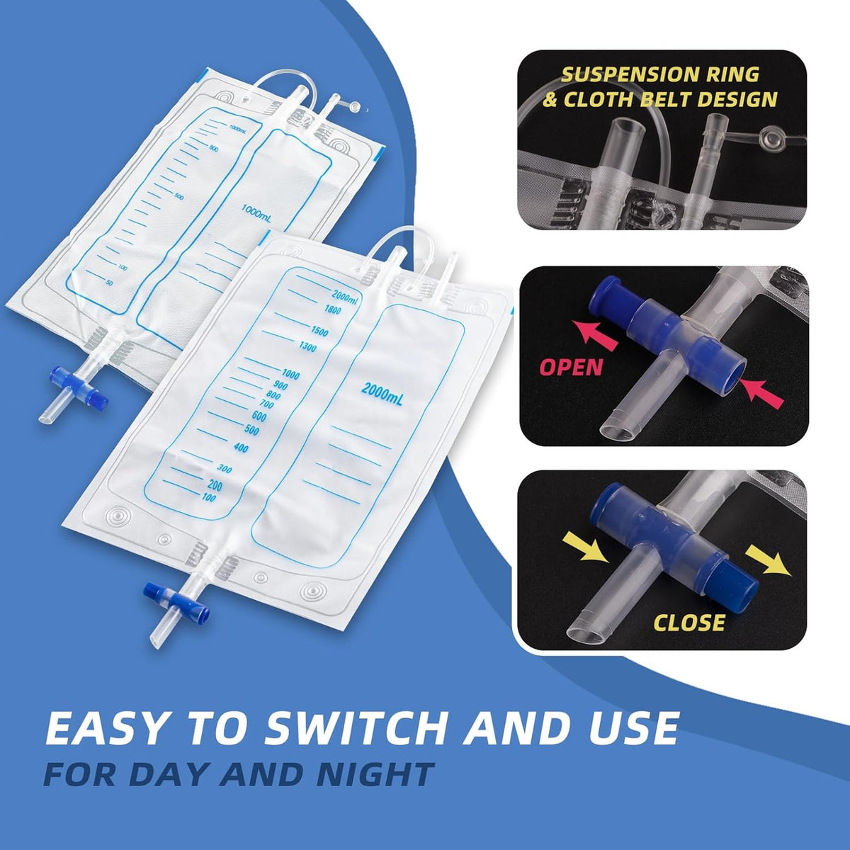 Portable Reusable Urinary Collection Bag for Medical Use
