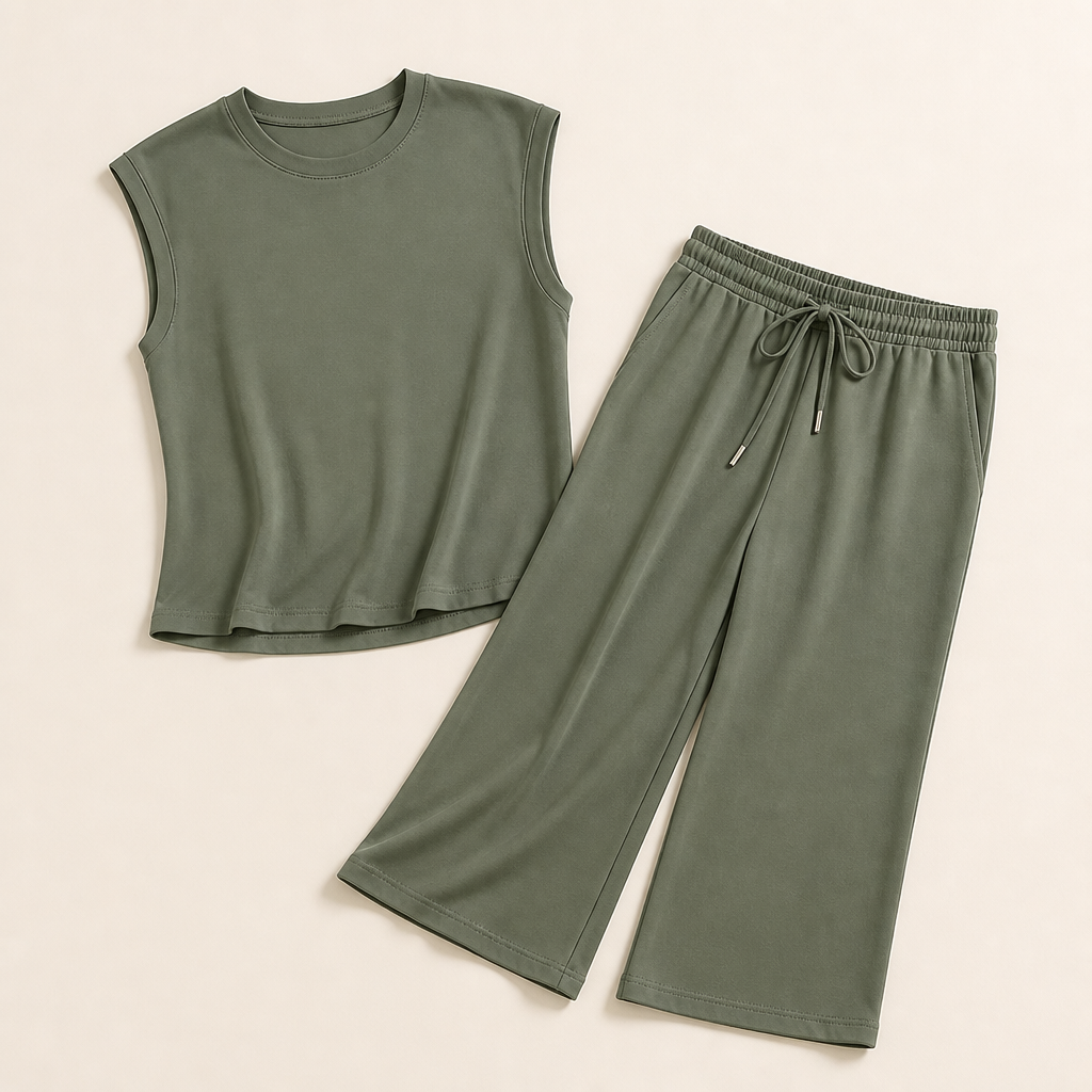 Aesthetic — coordinating set designed for an easy put-together look, not body change