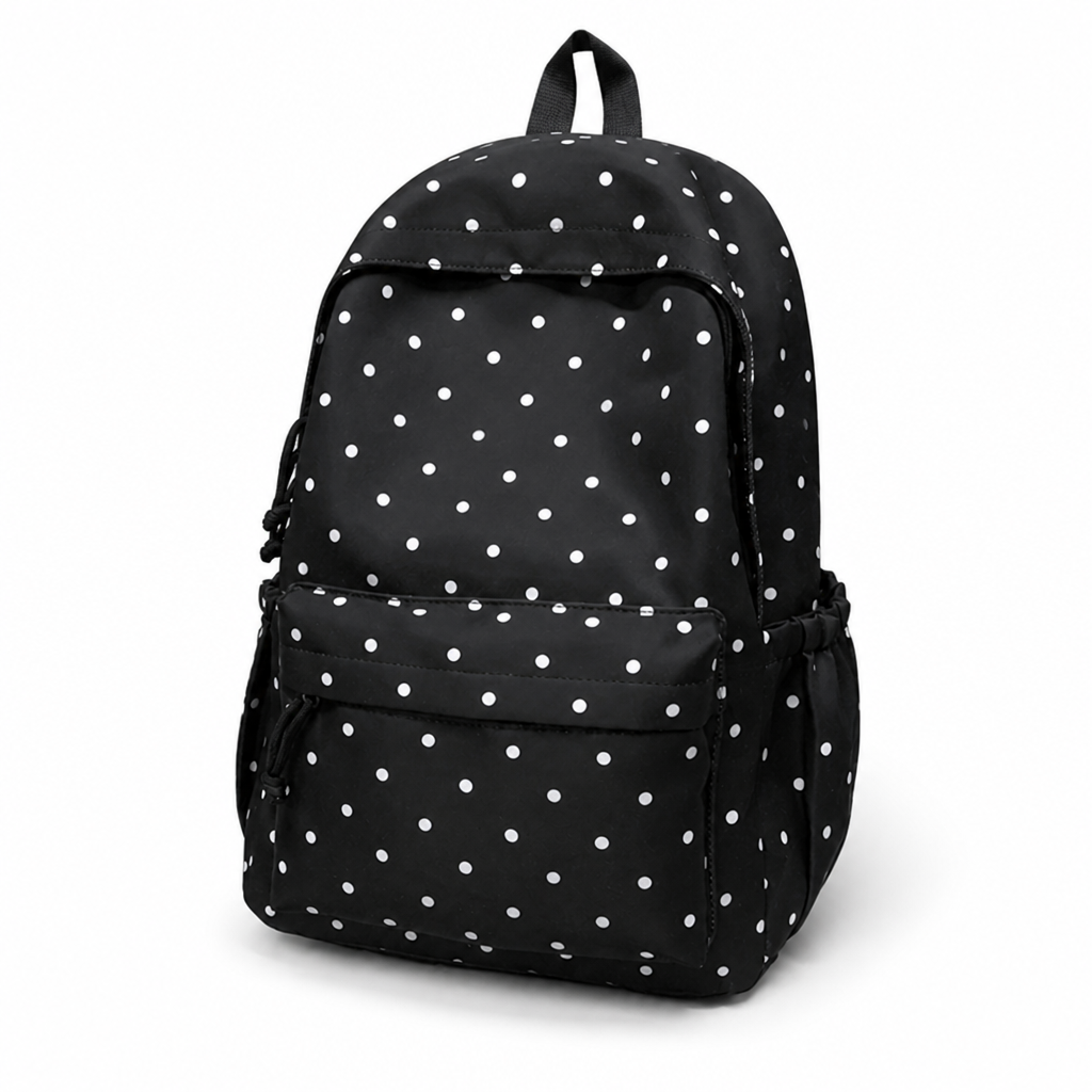 Lightweight Large-Capacity Polka Dot Backpack