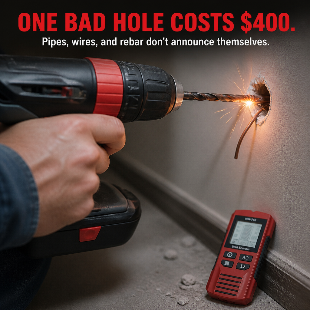 WallSight™ — Locate Studs, Pipes & Live Wires Ahead of Drilling