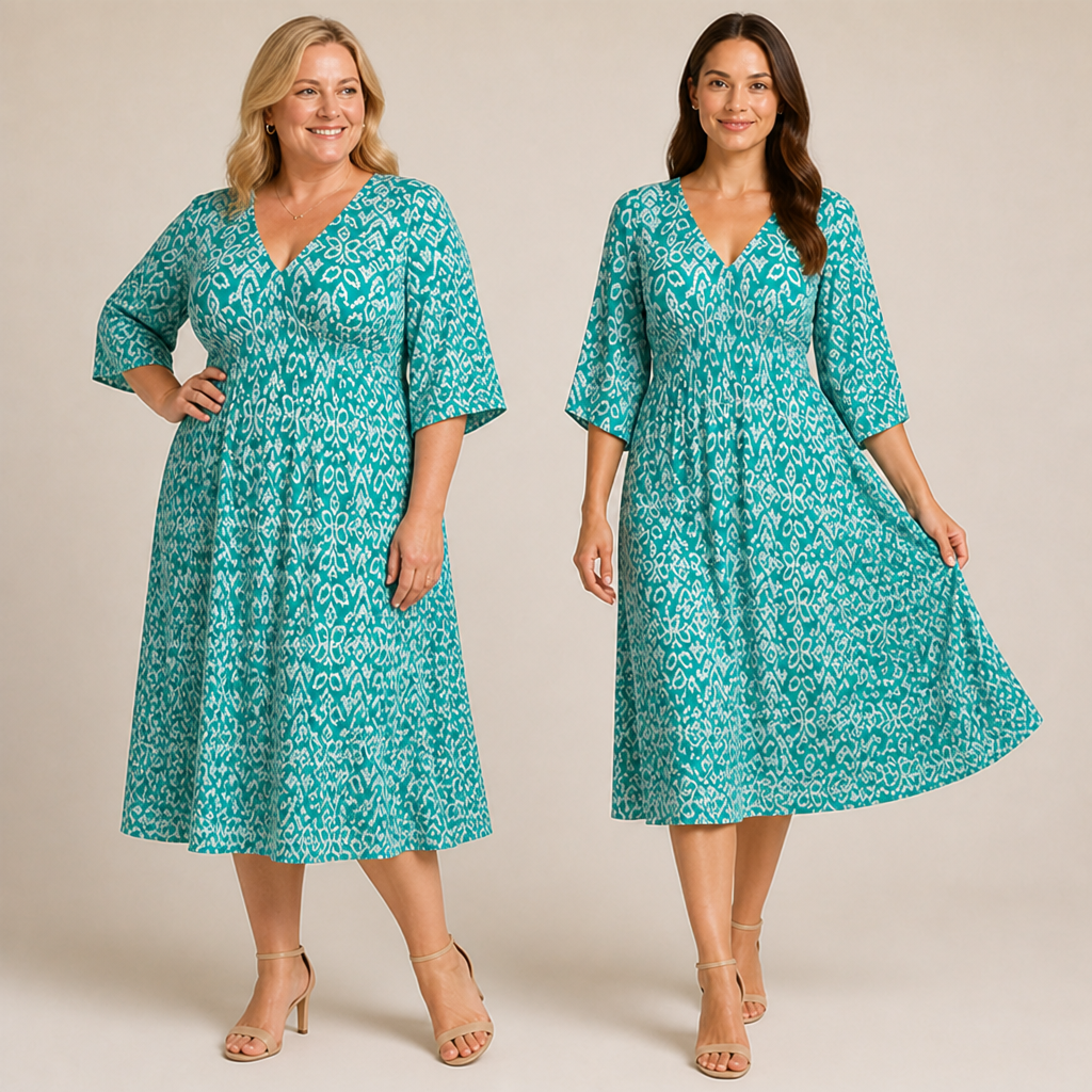 VelaRose™ Floral V-neck Dress — Sculpt Your Curves with Effortless Elegance and All-Day Comfort