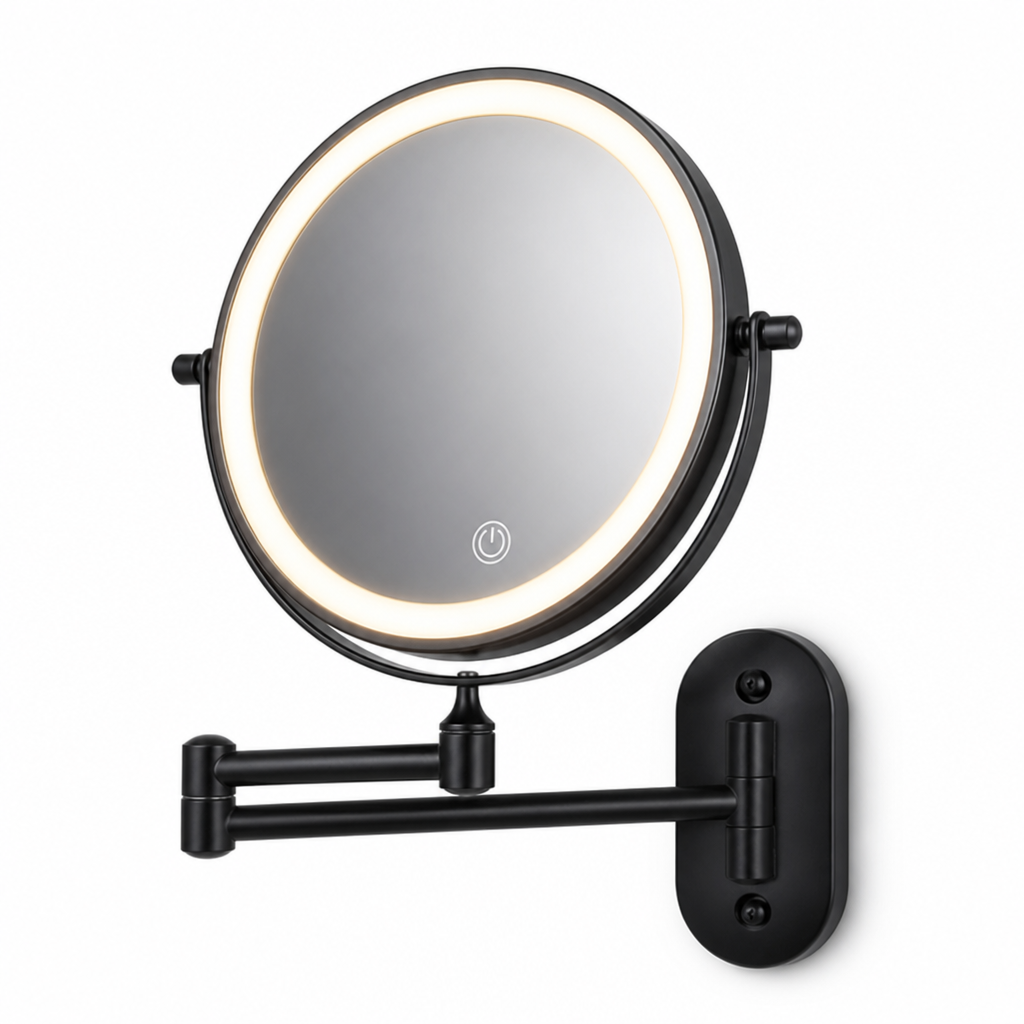 Rechargeable Stepless LED Wall-Mounted Magnifying Mirror (3x–10x)