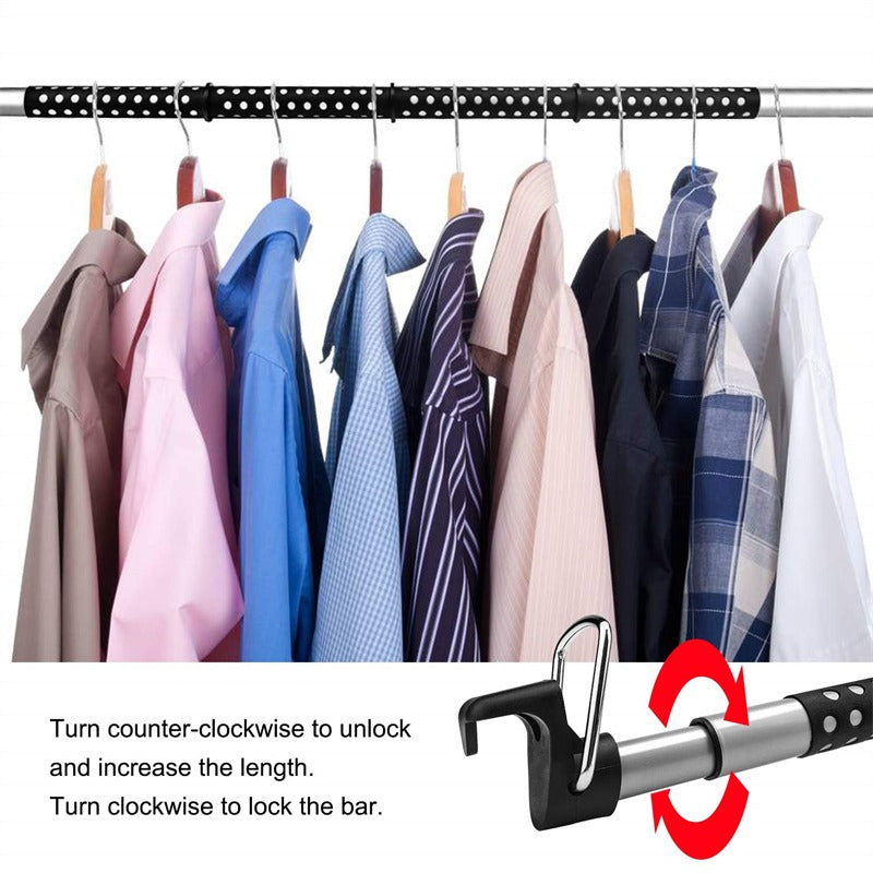 Expandable Clothing Rack for Cars | Telescopic Hanger Bar for Travel