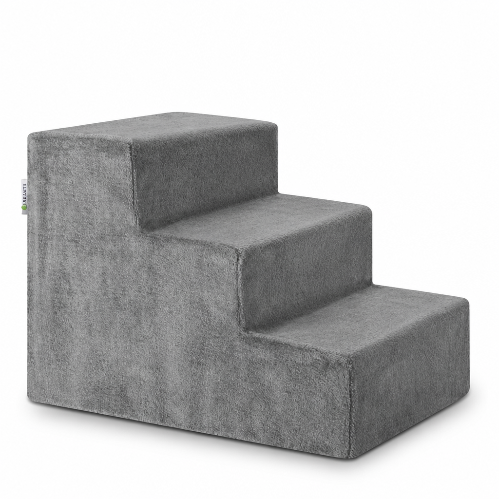 Washable Plush 3-Step Pet Stairs (For Small Dogs & Cats)