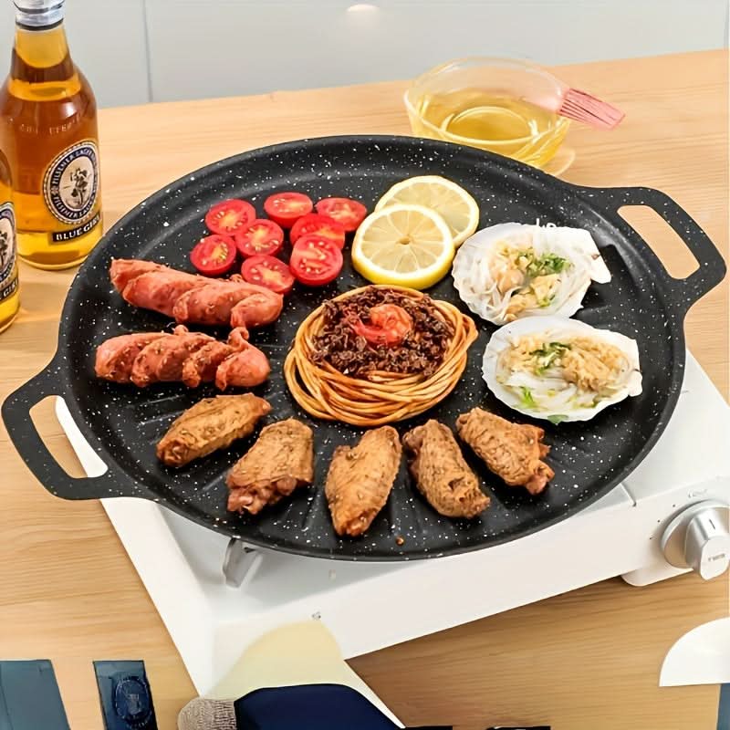 Rustic Design Portable Grill Pan in Cast Iron for Outdoor Cooking