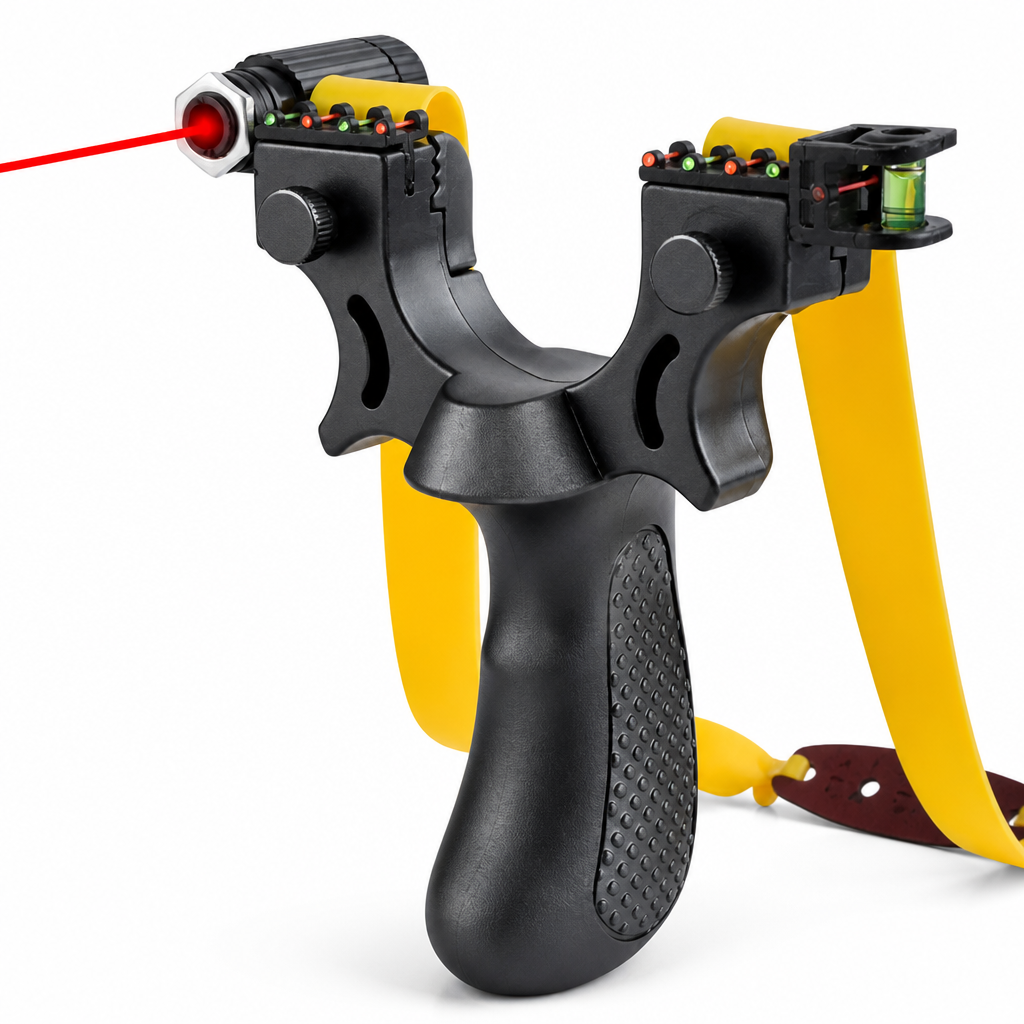 Built-In Laser & Level Anti-Slip Grip Slingshot