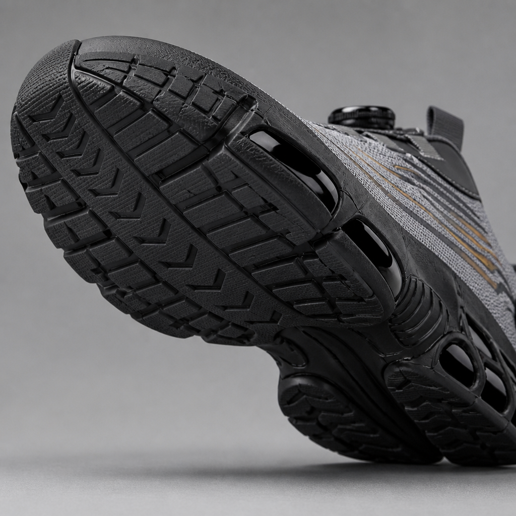 VivaStride™ – Steel-Toe Work Sneakers Featuring Rapid-Twist Lacing System