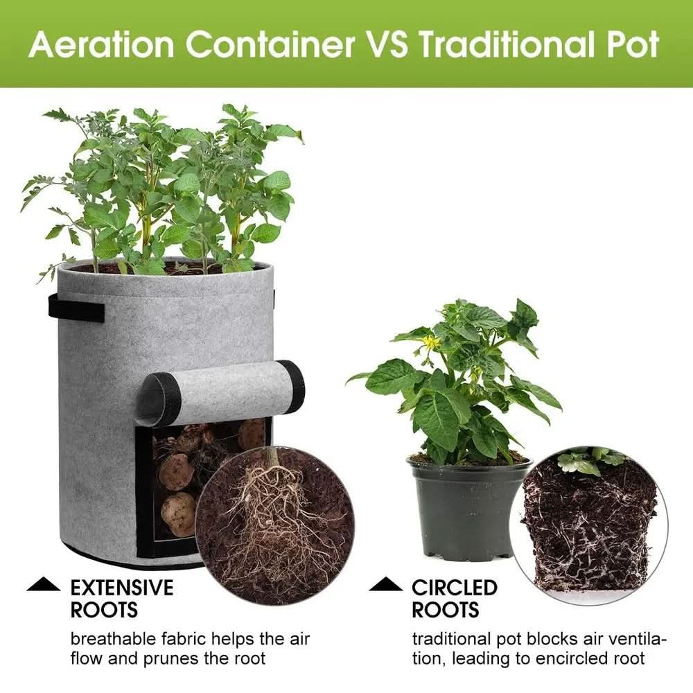 Set of Fabric Planter Bags for Growing Plants