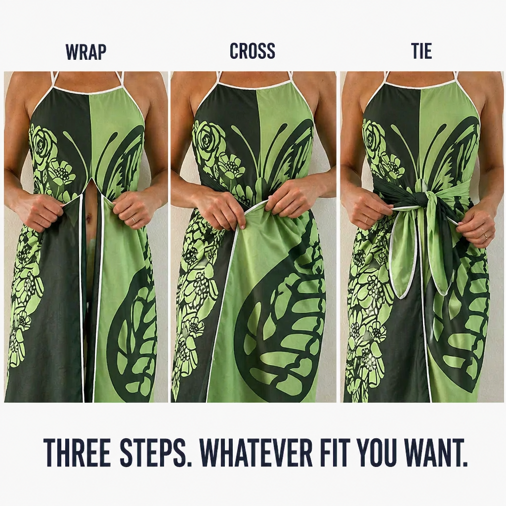 Butterfly Breeze™ — Wrap, Knot & Turn Heads with Bold Butterfly Print