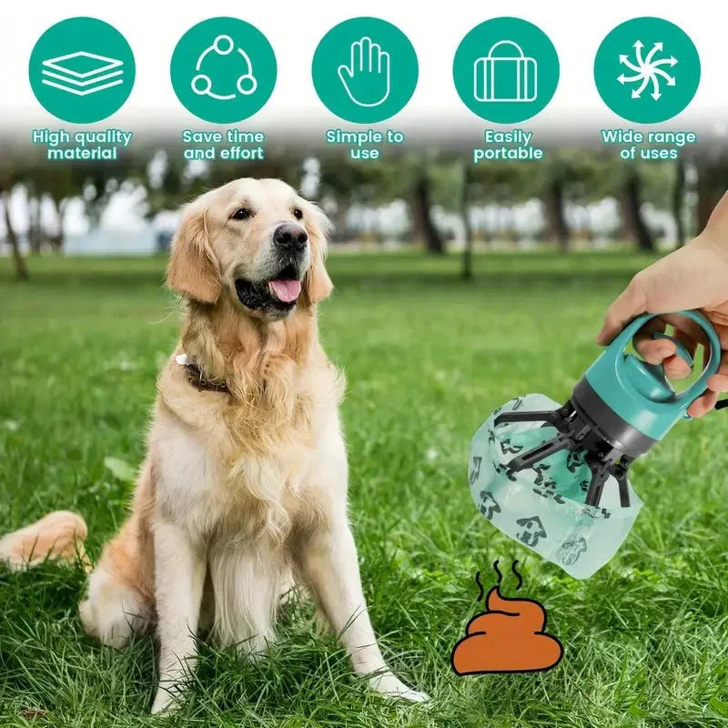 Folding Pooper Scooper with Long Handle – Pet Waste Cleaner Tool