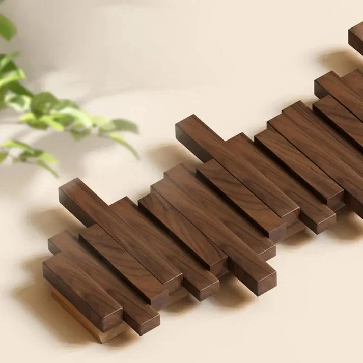 Solid Wood Coat Rack with Foldable Hooks – Piano Style, 3 to 8 Hooks
