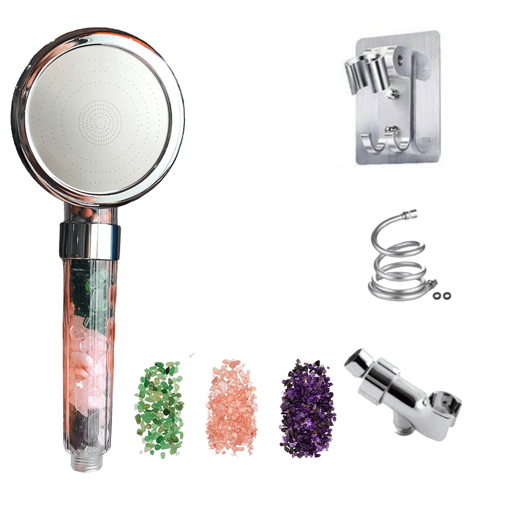 Filtered Shower Head with Mineral Stones for High-Pressure Soft Water