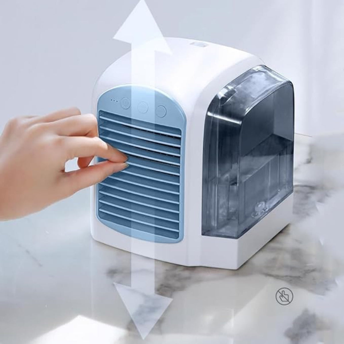Portable Rechargeable Evaporative Air Cooler – Personal Water Fan with 3 Settings