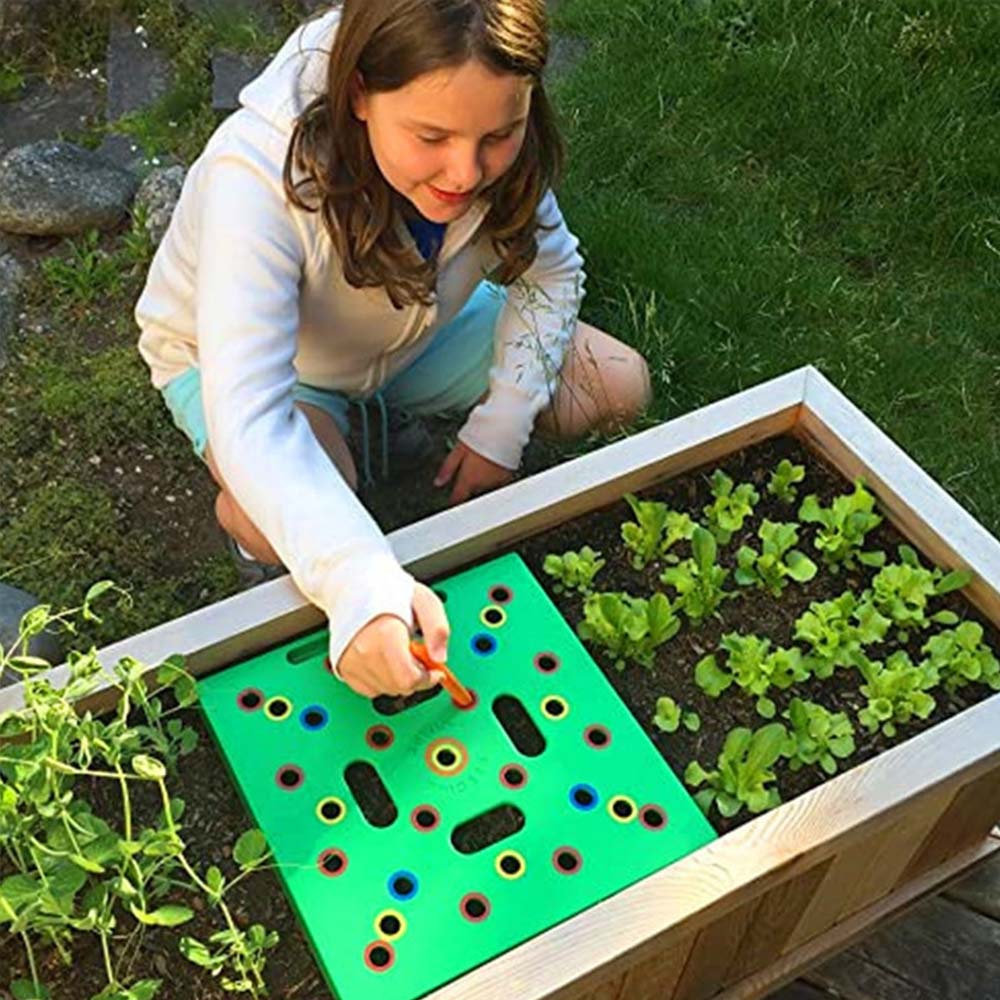 Vegetable Garden Planting Guide | Spacing Template for Herbs & Veggies | 30x30 cm with Instructions