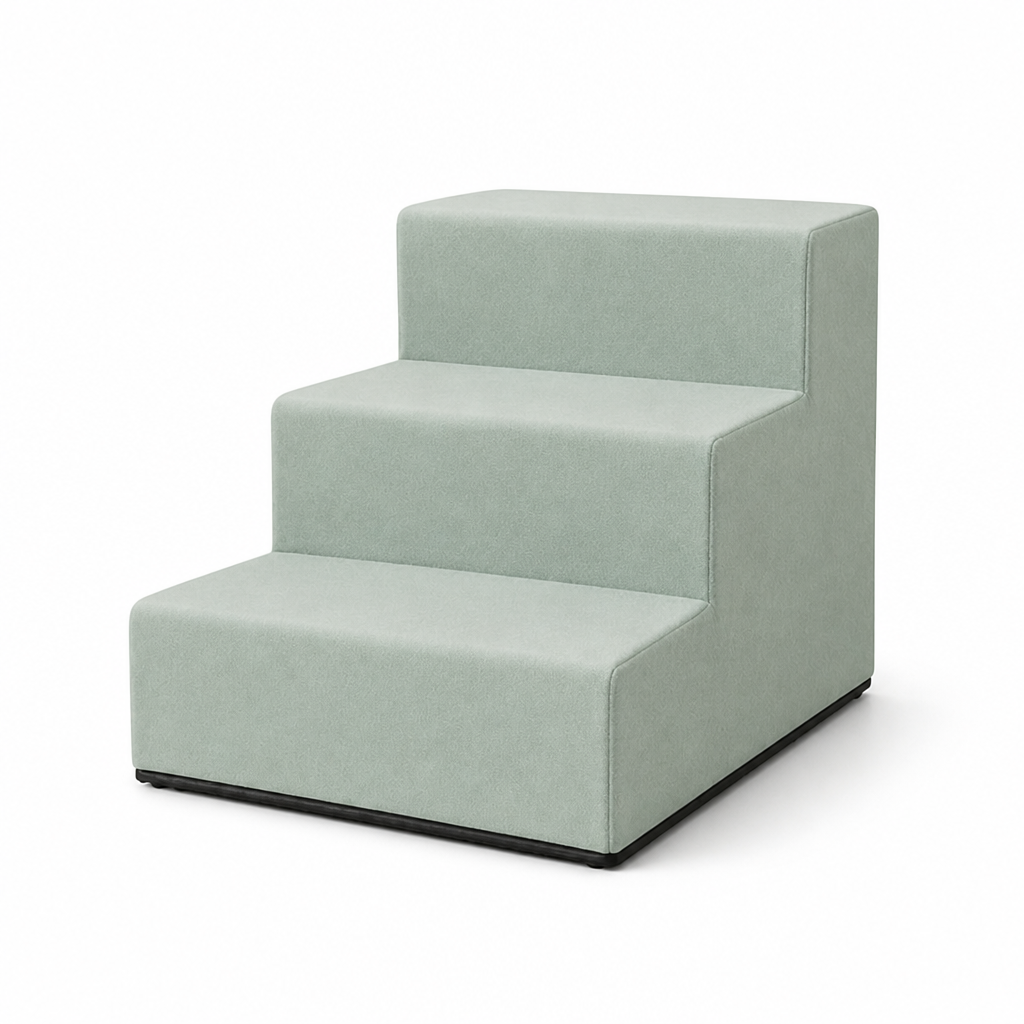 Non-Slip Velvet Foam Pet Stairs (3-Step)