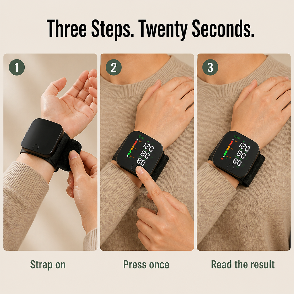 PulseSure™ — Press a Single Button, Get Your Reading in 20 Seconds Sharp