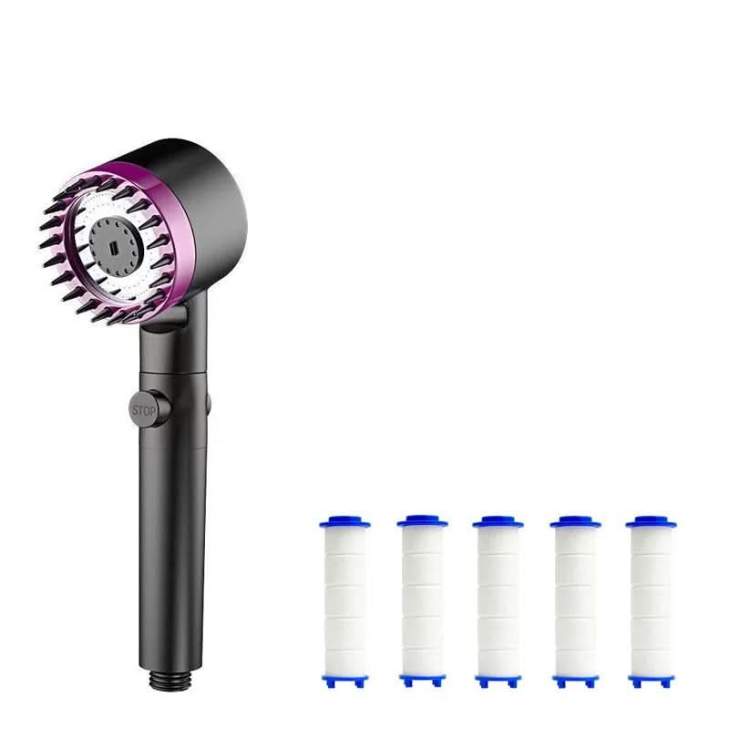 High-Pressure Shower Head with 3 Settings – Filtered Water System