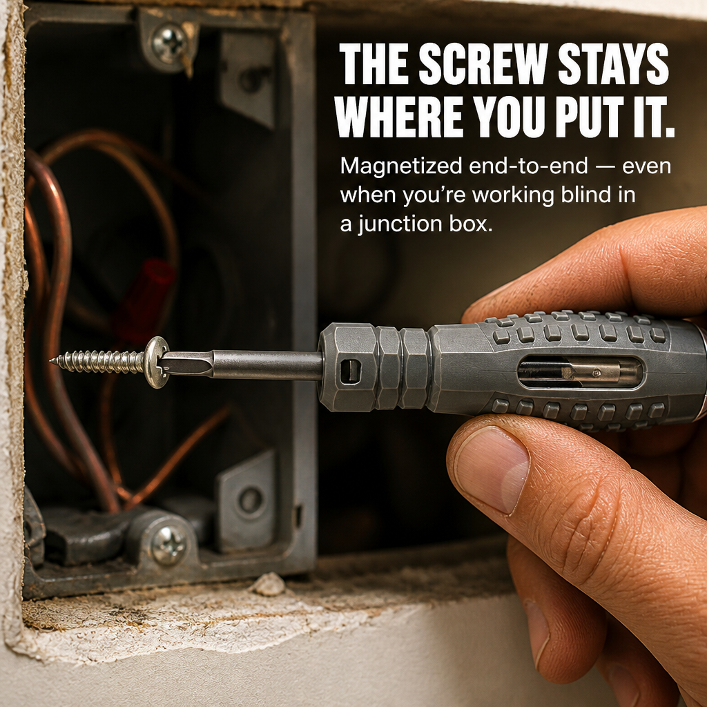 VoltGrip™ — Screw Fasteners and Detect Live Wires With a Single Pocket Tool