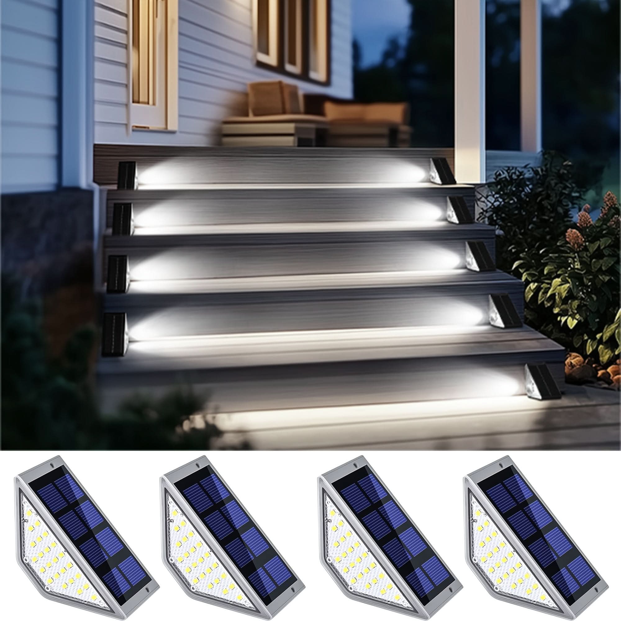 LED Outdoor Step Lights with Solar Power for Pathway Illumination
